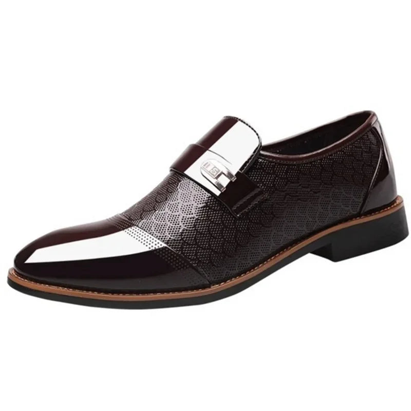 Elegant Men’s Formal Slip-On Shoes – Wedding & Business Leather Shoes - Evallys.com