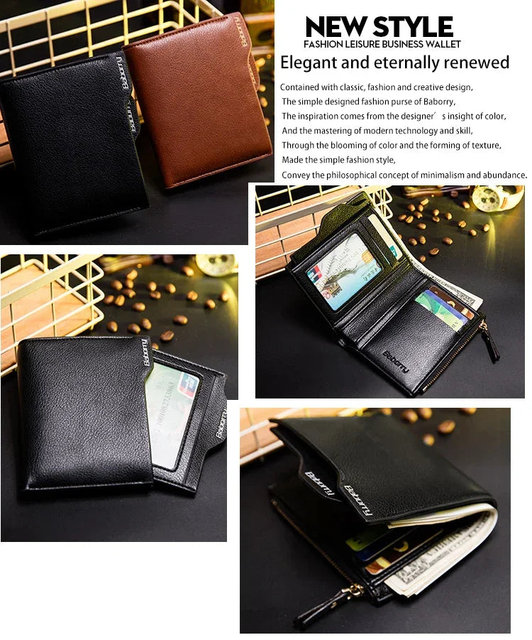 RFID Theft Protect Coin Bag zipper men wallets famous brand mens wallet male money purses Wallets New Design Top Men Wallet - Evallys.com