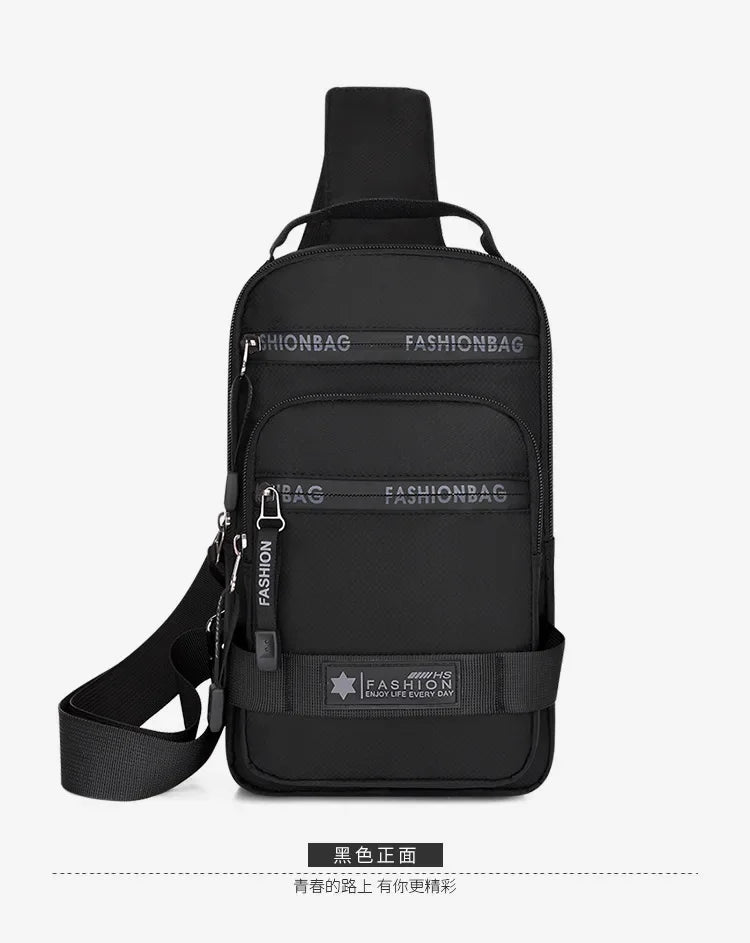 Men’s Chest Bag – Large Capacity Nylon Crossbody Travel Shoulder Bag - Evallys.com