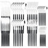 48pcs Black Gold Cutlery Set Knife Fork Coffee Spoon Dinnerware Stainless Steel Tableware Flatware Western Kitchen Silverware