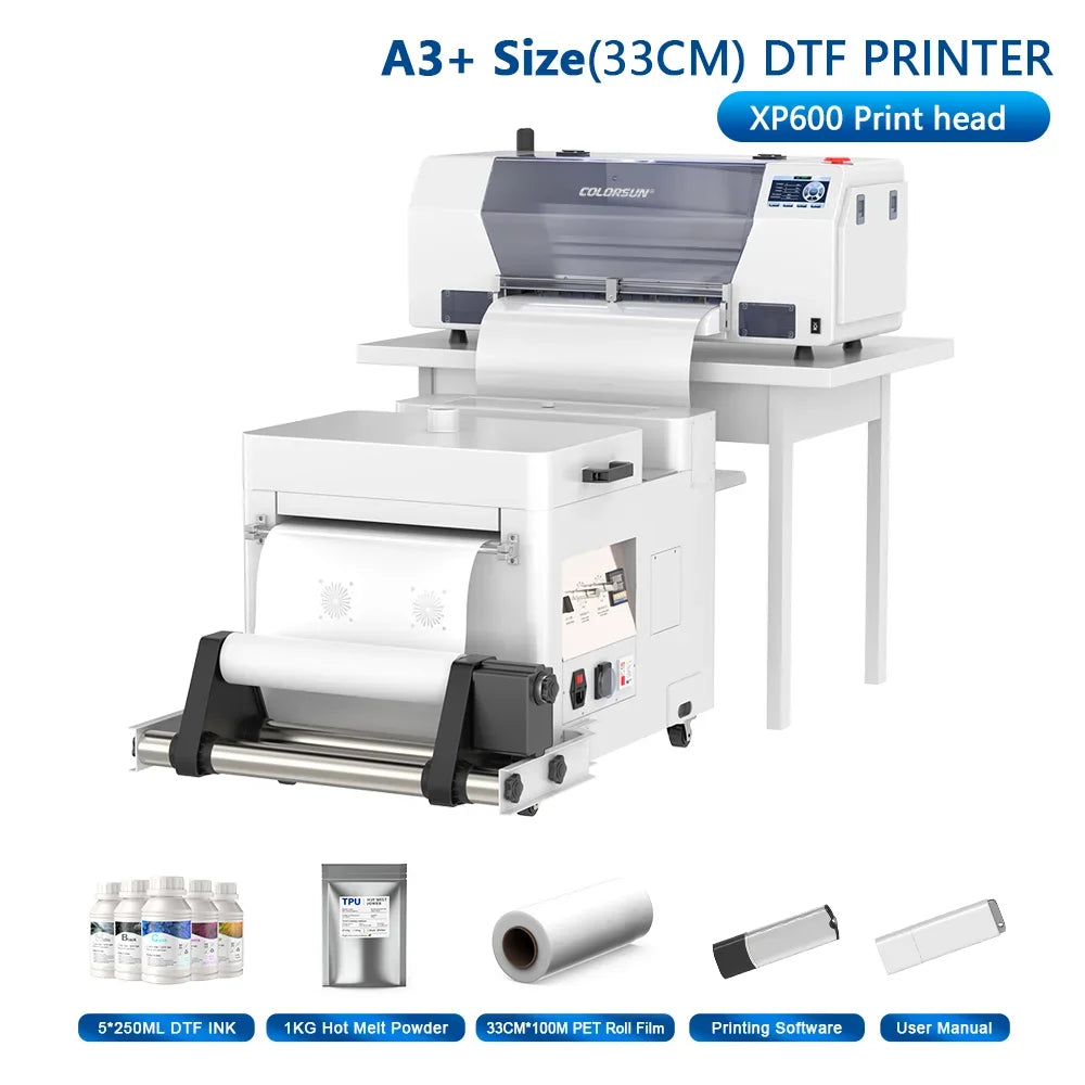 Colorsun DTF Printer Impressora A4/A3 Direct to Film T-Shirt Printing Machine Digital Inkjet DTF Printers For T-Shirt Hoodies - Evallys.com
