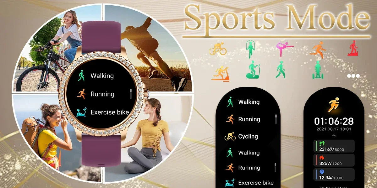Smart Watch For women - 1.32" Touchscreen Fitness Tracker with Wireless Calls, Music Time Display, Step Counting - Evallys.com