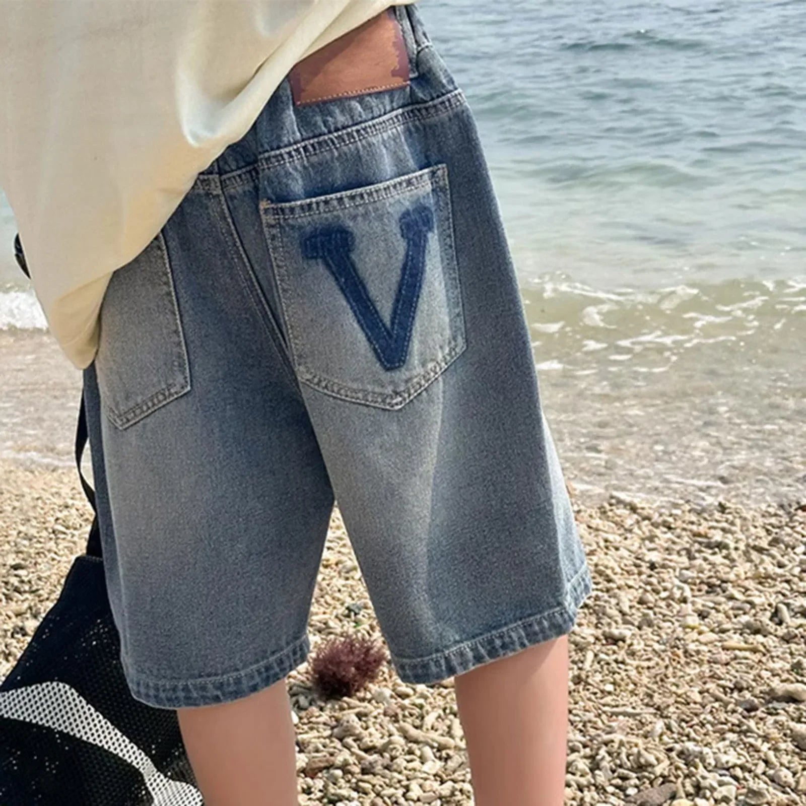 Long Shorts Boys Denim Shorts Boys Straight Jeans Shorts Summer Casual Shorts With Pocket Boys' Shorts Thin Kids Shorts 8 9 - Evallys.com