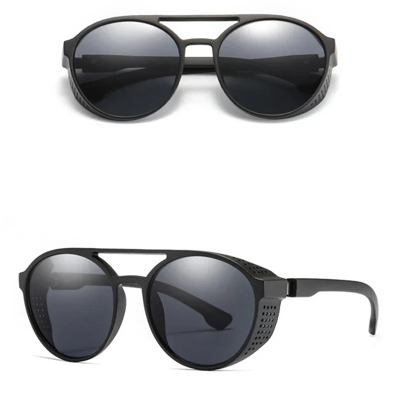 Men Fashion Round punk Sunglasses Women/Men 2022 Vintage Round Sun Glasses High Quality Brand Designer Sunglass de sol UV400 - Evallys.com