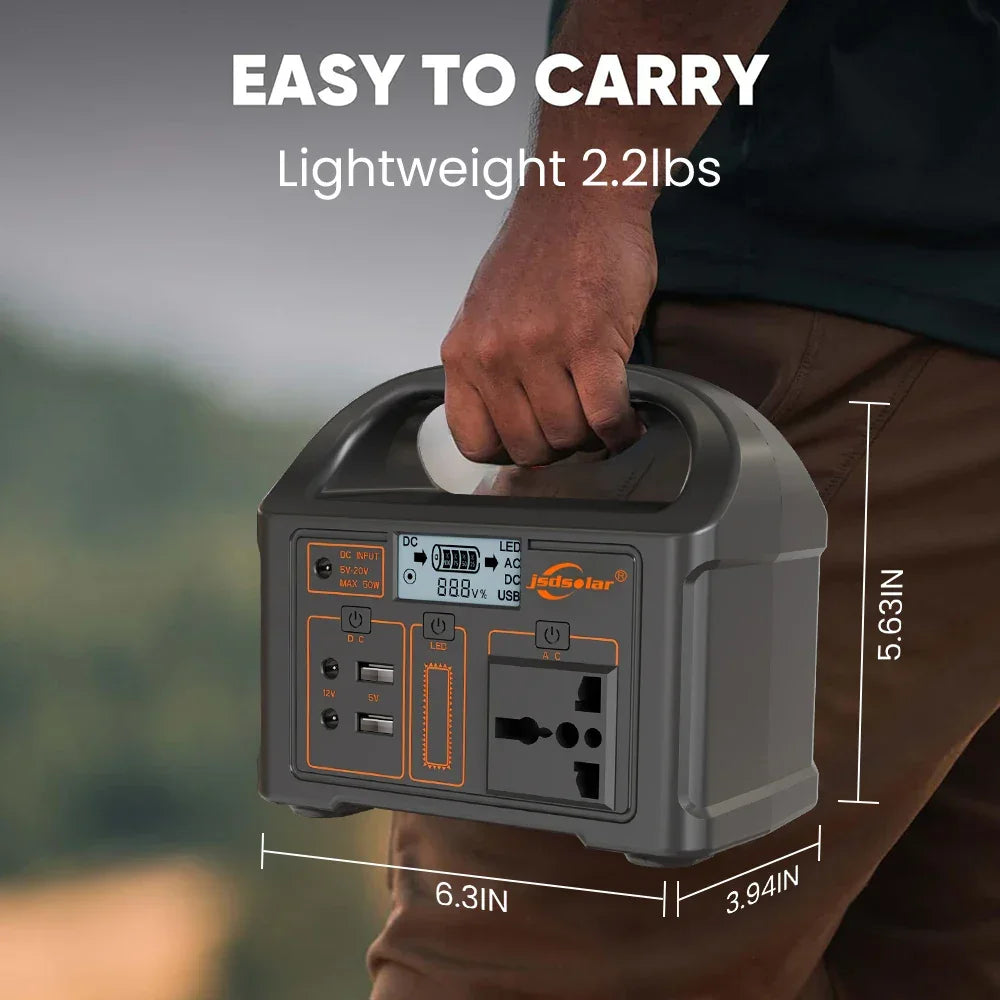 100W Portable Power Station 220V/110V Solar Generator Outdoor Emergency Mobile Power Bank 24000mAh LiFePO4 For Camping Power LED - Evallys.com