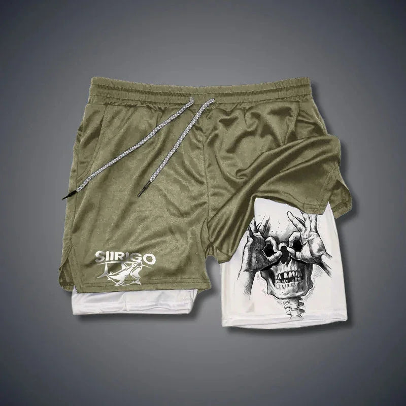 NEW Sport Running Casual Breathable Shorts Men Double-deck Jogging Quick Dry GYM Shorts Fitness Workout Men Shorts - Evallys.com
