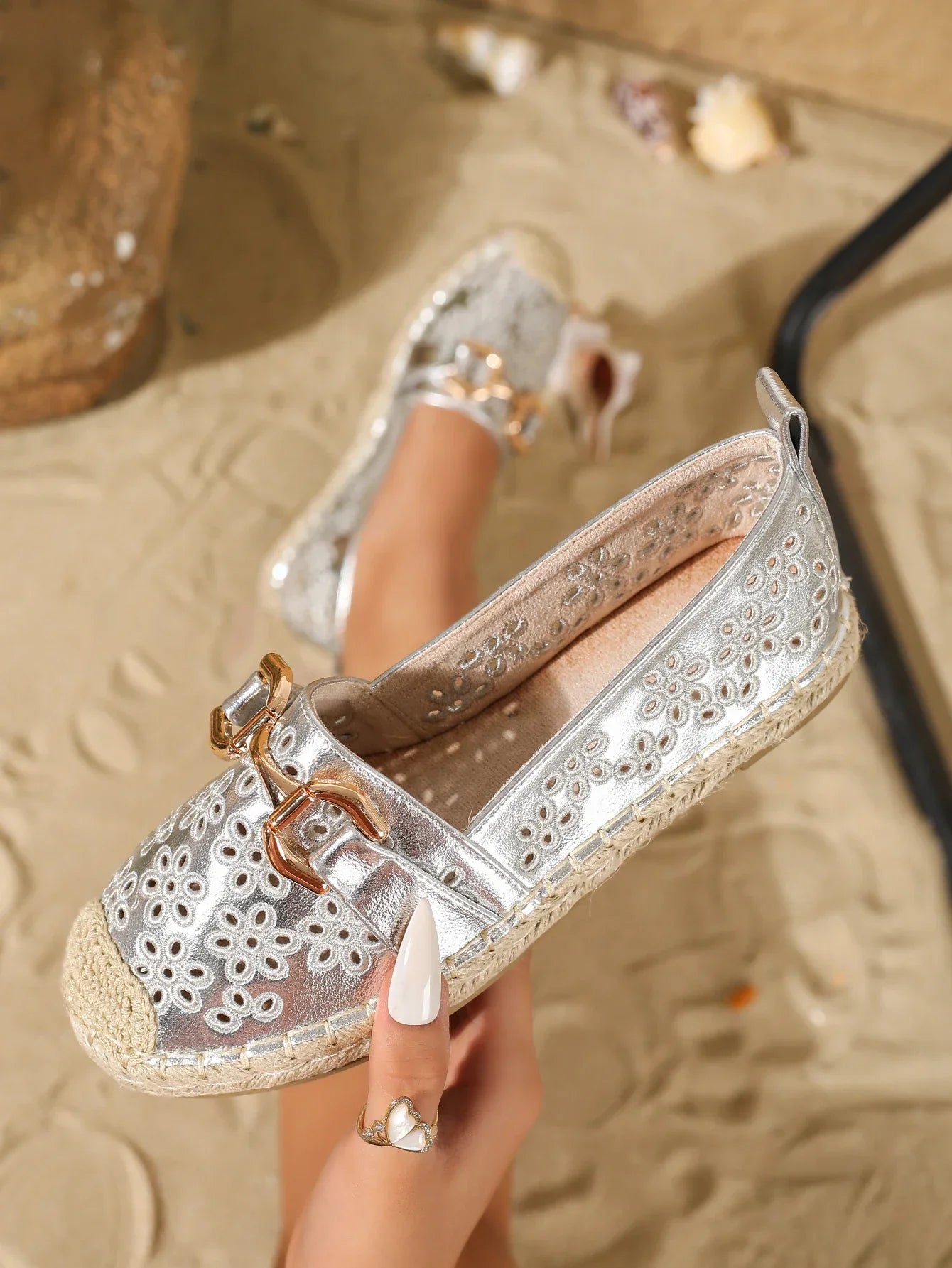 Women’s Round Toe Platform Flats – Woven Espadrilles for Casual Wear - Evallys.com