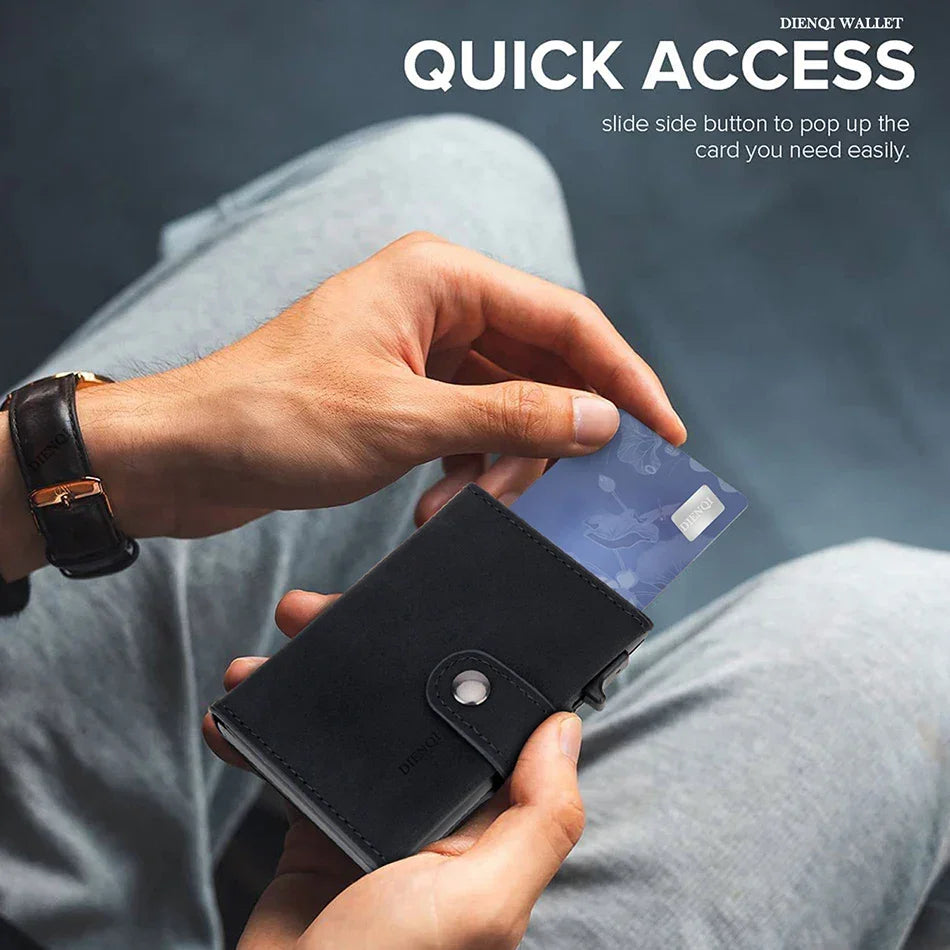 Rfid Carbon Fiber Men Wallets for Airtag Luxury Slim Mini Credit Card Holder Wallets for Men Air Tag Tracker Minimalist Purse - Evallys.com