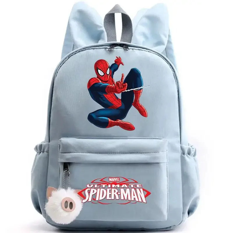 Spider Man Backpack for Girls Boys Teenager Children Rucksack Casual School Bags Travel Rabbit Ears Backpacks Mochila Travel Bag - Evallys.com