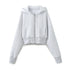 TRAF 2024 Spring Female Casual Hoodies Zipper Coats+Elastic Waist Baggy Pants 2 Pieces Set Elegant Loose Solid Pink Grey Pants - Evallys.com