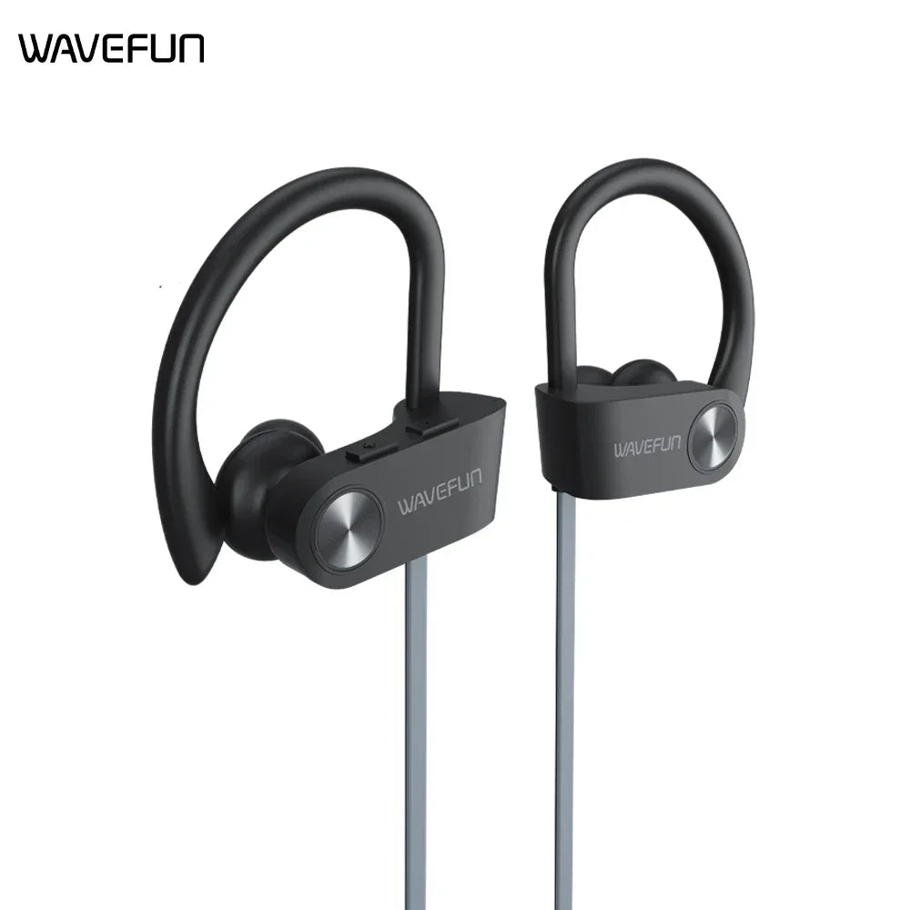 Wavefun XBuds Bluetooth Earphone Wireless Headphones with Ear Hook IPX7 Waterproof Super Bass Sport Earphones Music Gaming Mode - Evallys.com