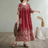 Summer Ethnic Print Dress with Pockets – Loose Mid-Calf Casual Wear - Evallys.com