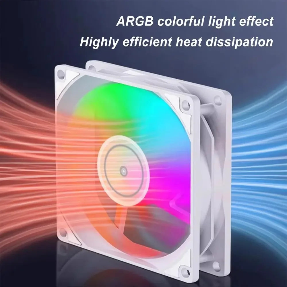 DC12V PC Cooling Fan RGB 9 Leaves Design Computer Case Fan 5v3 pin 4pin Computer Case Air Cooling Argb Technology Efficient Heat - Evallys.com