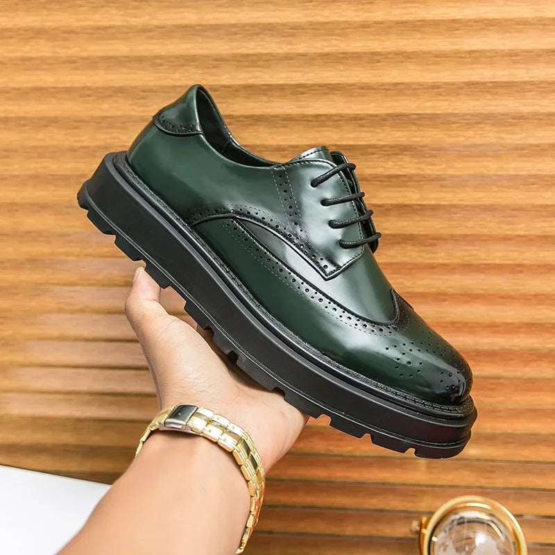 Green Patent Leather Oxford Shoes – Men’s Formal Business Dress Shoes - Evallys.com