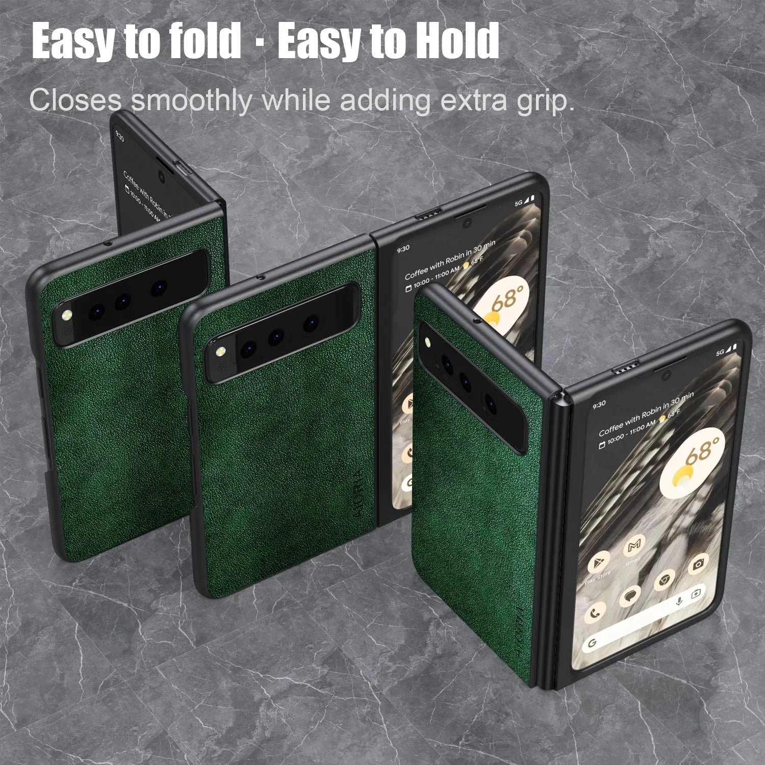 PU Leather Case for Google Pixel Fold 5G simply Business style Hard PC with PU 2in1 material - Evallys.com