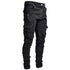 Men Street Elastic Denim Jeans Wash Solid Color Multi Pockets Cargo Pants Casual Slim Fit Daily Wear Joggers Mid Waist Trousers - Evallys.com