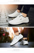 PUAMSS Men’s PU Leather Sneakers – Breathable Casual Non-Slip Shoes - Evallys.com
