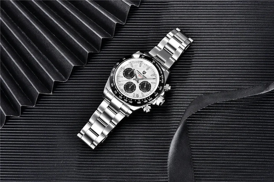 40mm New V2 PAGANI DESIGN Men's Quartz Watches Sapphire Retro Chronograph Stainless Steel Waterproof Watch Men Relogio Masculino - Evallys.com