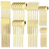 48pcs Black Gold Cutlery Set Knife Fork Coffee Spoon Dinnerware Stainless Steel Tableware Flatware Western Kitchen Silverware