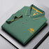 Men's Business Casual Short Sleeved Embroidered Solid Color Polo Shirt Fashionable Breathable Comfortable Summer Versatile Top - Evallys.com