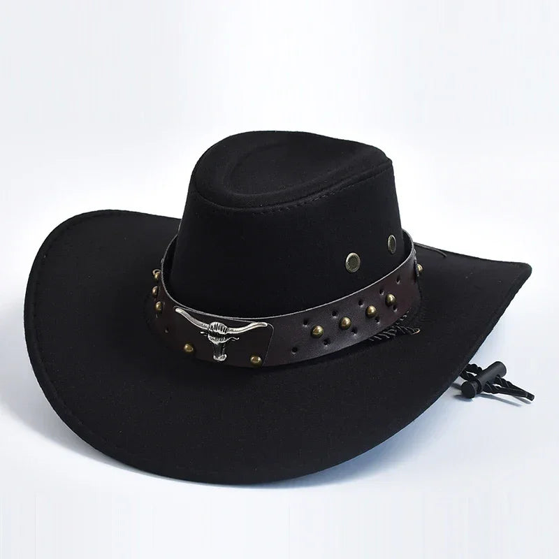 Vintage Suede Western Cowboy Hat – Party & Cosplay Big-Brim Cap - Evallys.com