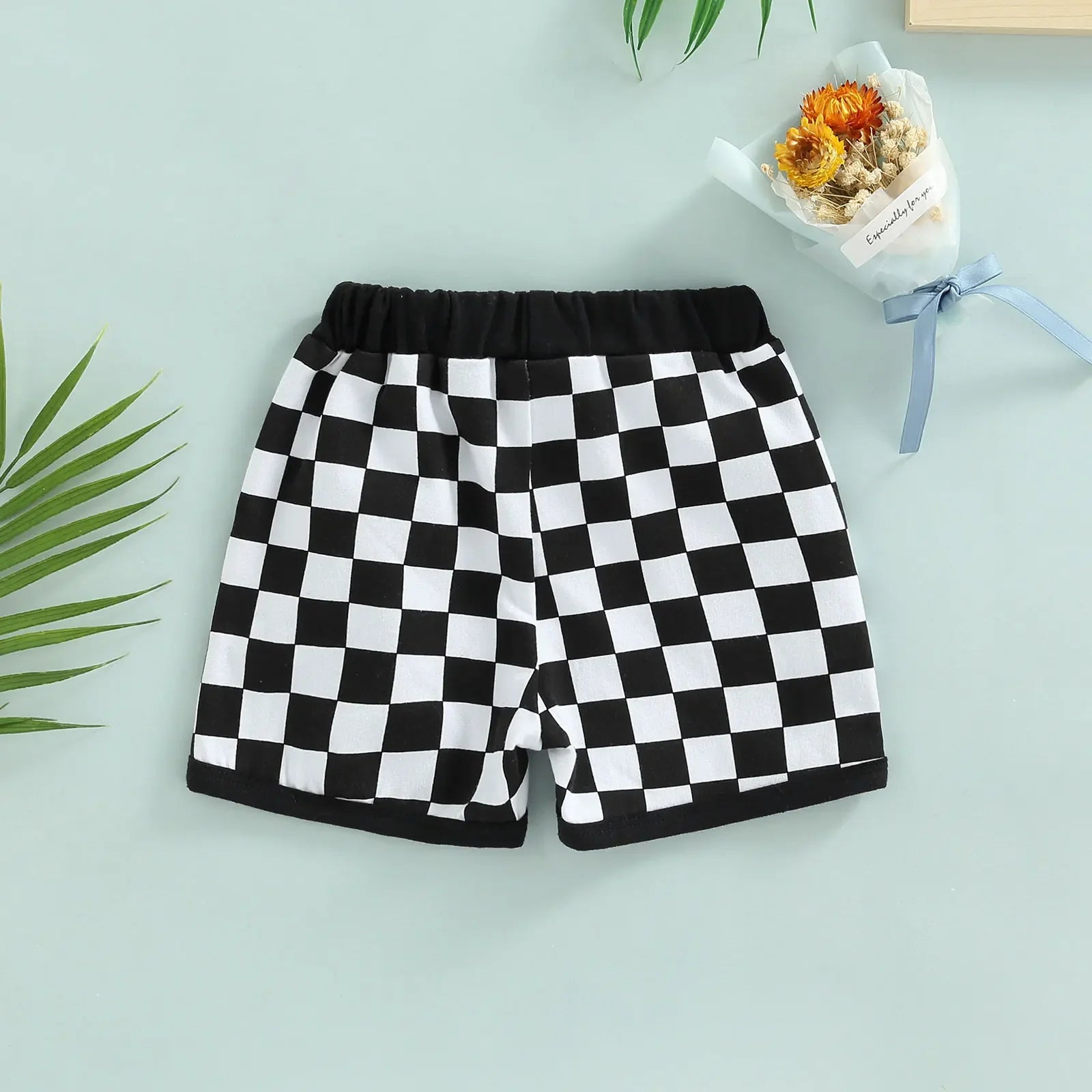 2022-05-04 Lioraitiin 0-3Years Toddler Baby Boys Shorts with Checkerboard Elastic Plaid Printed Pant Clothing - Evallys.com
