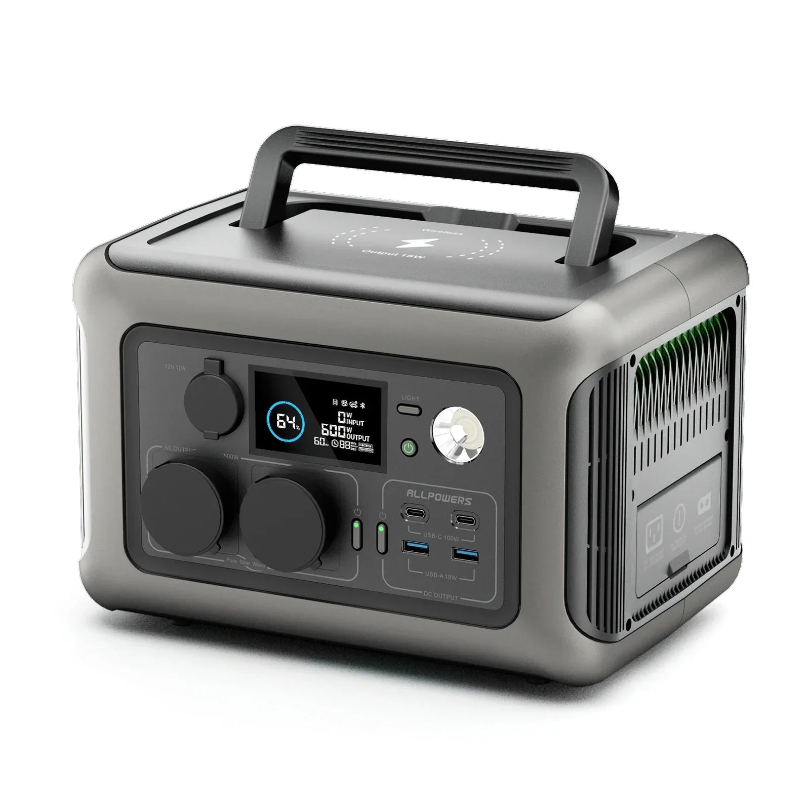 ALLPOWERS Portable Power Station R600, 299Wh LiFeP04 Battery with 2x 600W (1200W Surge) AC Outlets for Outdoor Camping RV Home - Evallys.com
