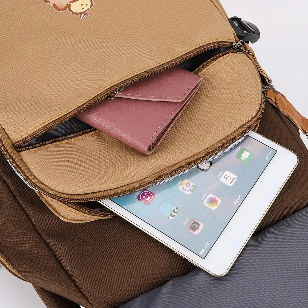 Cartoon Capybara Backpack with Pencil Case Cute Kawaii Backpack Large Laptop Backpack Aesthetic Rucksack for Kids Girls Boys - Evallys.com