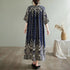 Summer Ethnic Print Dress with Pockets – Loose Mid-Calf Casual Wear - Evallys.com