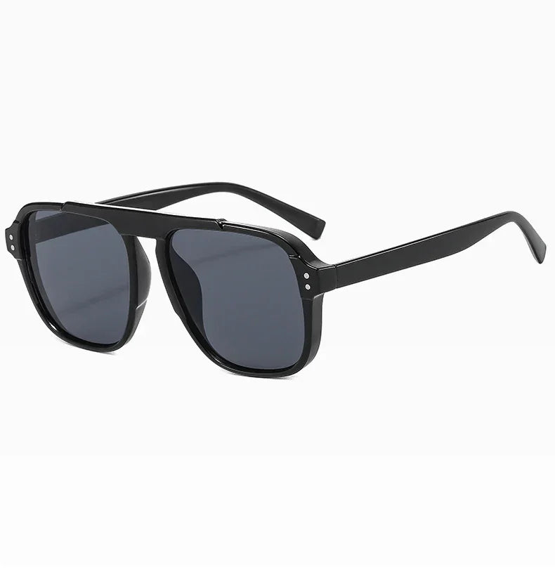 SORVINO Oversized Red Square Rivets Sunglasses Fashion Women Vintage Brand Designer Men Trendy Yellow Sun Glasses Shades UV400 - Evallys.com