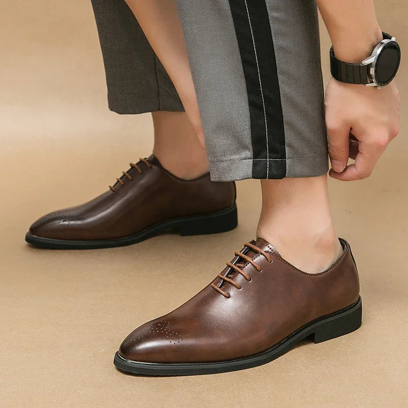 Luxury Men’s Leather Oxford Shoes – Formal Wedding & Office Footwear - Evallys.com