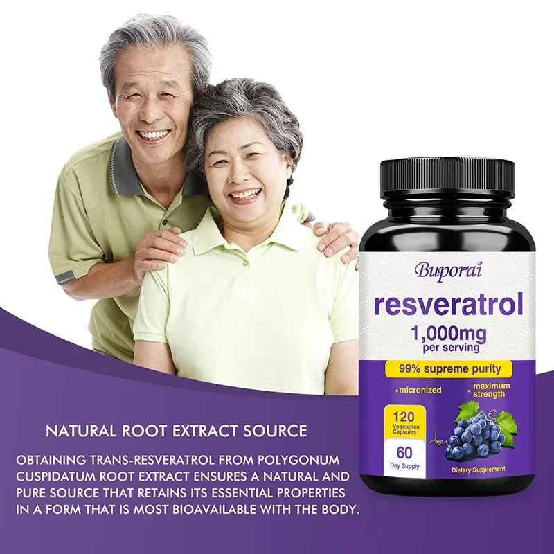 Resveratrol Supplement – Anti-Aging, Heart & Joint Support Capsules