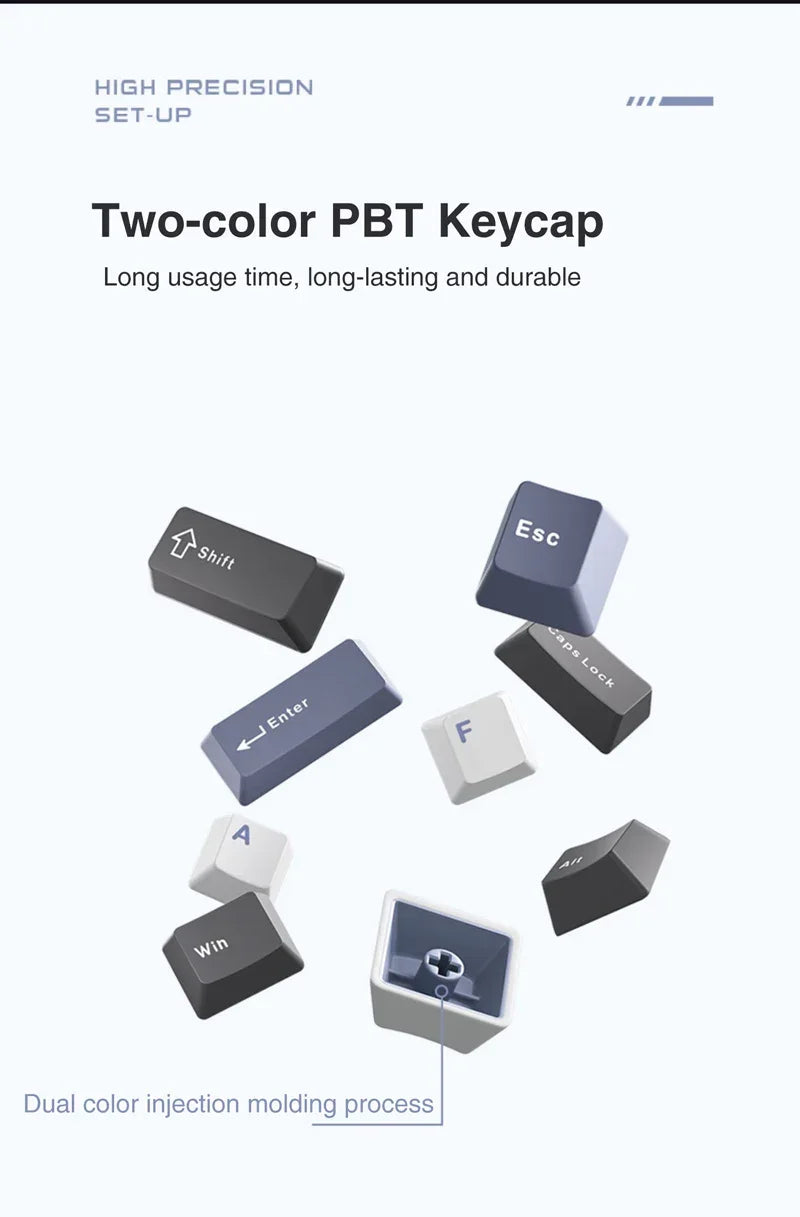 AULA F87 Pro Mechanical Keyboard 3 Mode 2.4G/USB/Bluetooth Tri Mode Wireless Gaming Keyboard 87 Key Hotswap RGB Gasket Keyboard - Evallys.com