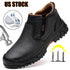 Mens Work Boots Composite Toe Safety Footwear Metatarsal Guard Puncture-Proof Construction Work Shoes Anti-Slip Rubber Outsole - Evallys.com