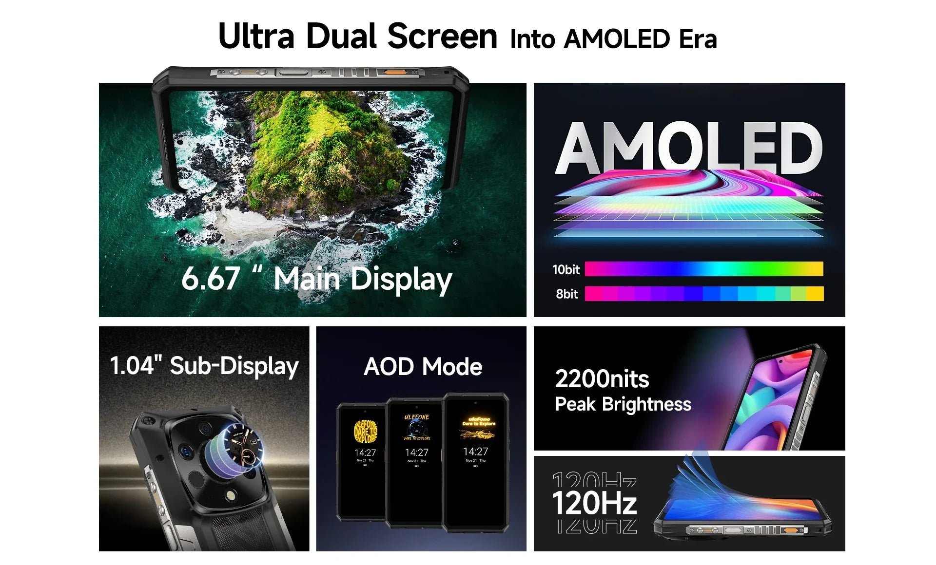 Ulefone Armor 28 Ultra 5G AI Thermal Imaging Rugged Phone Dimensity 9300+ 1TB ROM 32GB RAM Android Smartphone AMOLED Mobile - Evallys.com