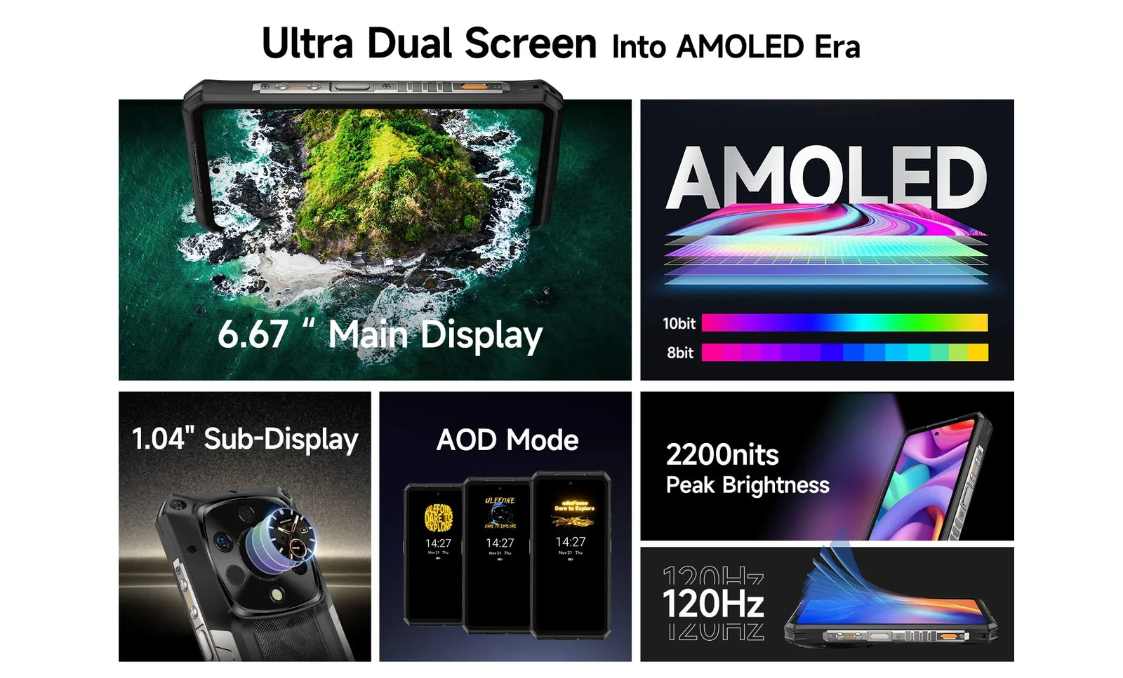 Ulefone Armor 28 Ultra 5G AI Thermal Imaging Rugged Phone Dimensity 9300+ 1TB ROM 32GB RAM Android Smartphone AMOLED Mobile - Evallys.com
