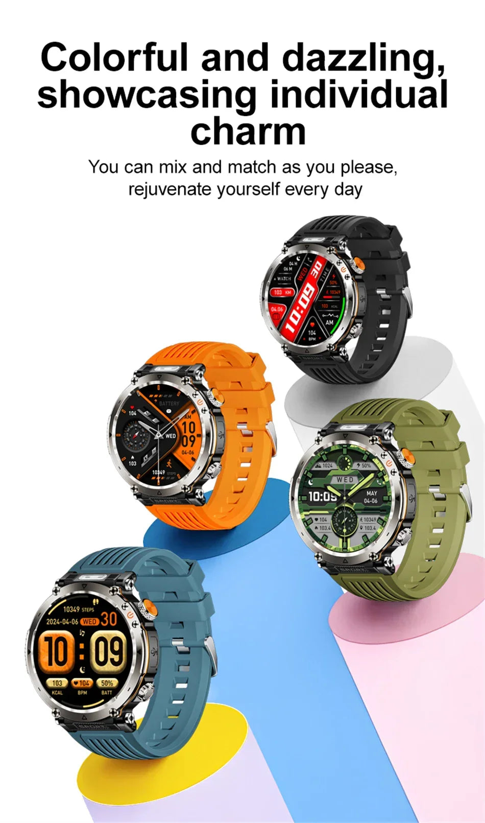 1.7-Inch Display 600mAh Large Battery Outdoor Smartwatch with Sport mode Heart Rate Bluetooth Call Smart Watch For Men 2025 NEW - Evallys.com