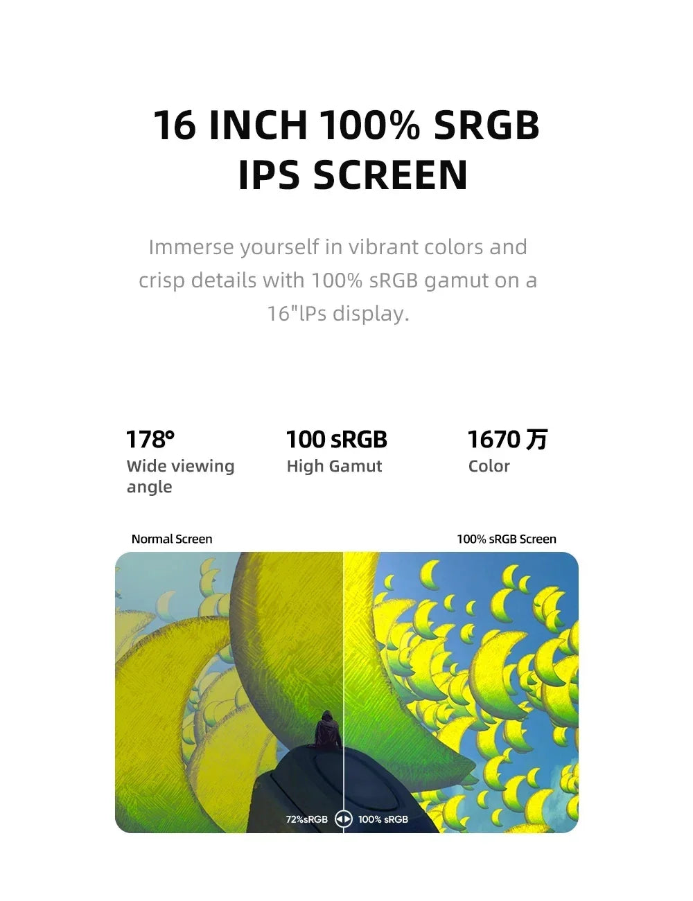 ARZOPA 16inch 2K Portable Monitor 16:10 IPS Screen with type-c mini hdmi Second Display for MAC/Laptop/PC/Xbox/PS4/5/Switch,Z1RC - Evallys.com