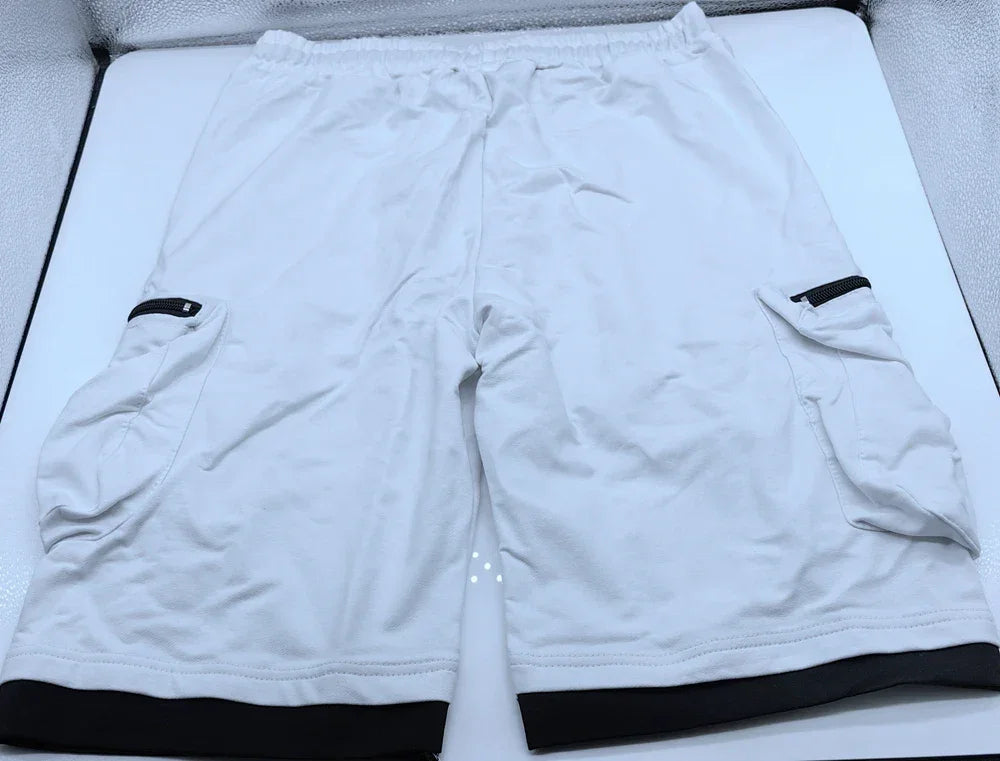 Mens Summer Cargo Shorts Cotton Workout Fitness Shorts Breathable Jogger Training Gyms Bodybuilding Multi Pocket Yellow Shorts - Evallys.com