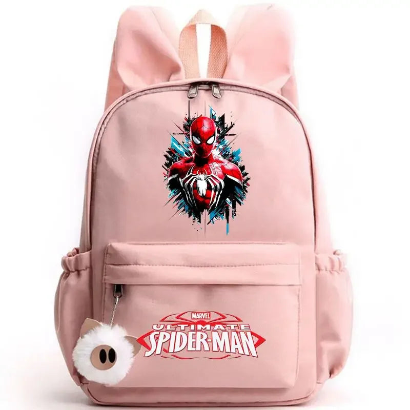 Spider Man Backpack for Girls Boys Teenager Children Rucksack Casual School Bags Travel Rabbit Ears Backpacks Mochila Travel Bag - Evallys.com