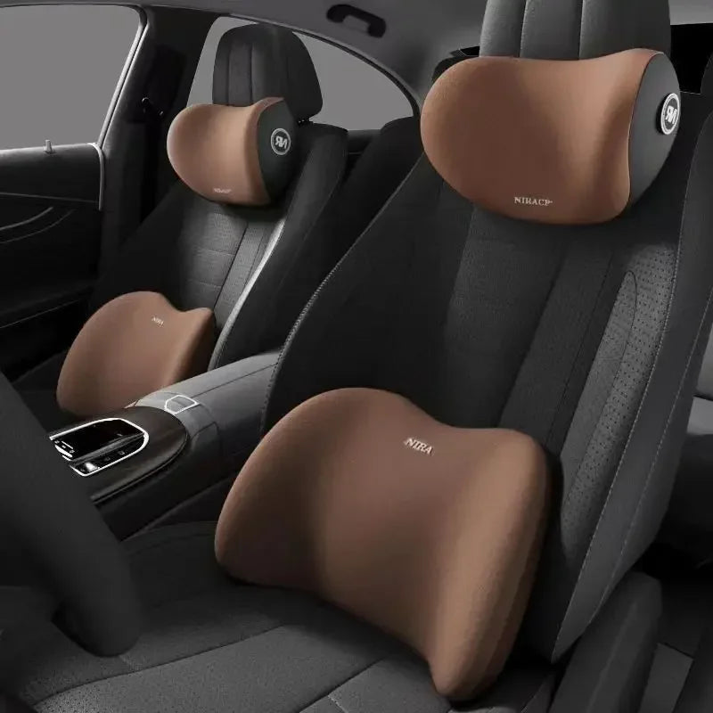 Car Headrest/Lumbar Support Car Neck Pillow Waist Cushion Driver Seat Backrest Car Cushion Driving Lumbar Support Waist Support - Evallys.com