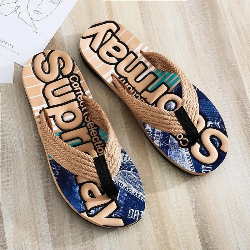 Men’s Summer Sliders Flip Flops – Anti-Skid Outdoor Casual Beach Sandals - Evallys.com