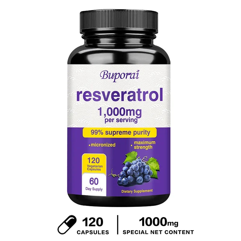 Resveratrol Supplement – Anti-Aging, Heart & Joint Support Capsules