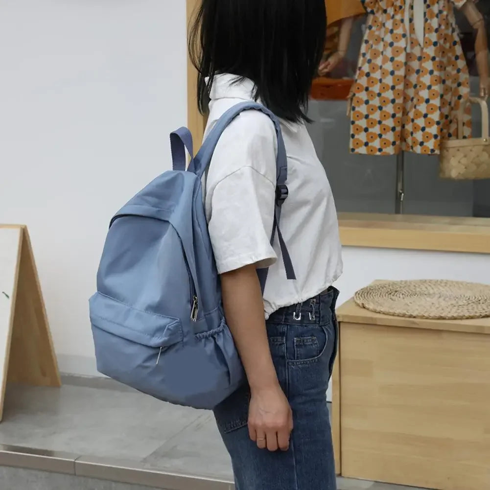 Women’s Large Nylon School Backpack – Preppy Style Travel Bag - Evallys.com