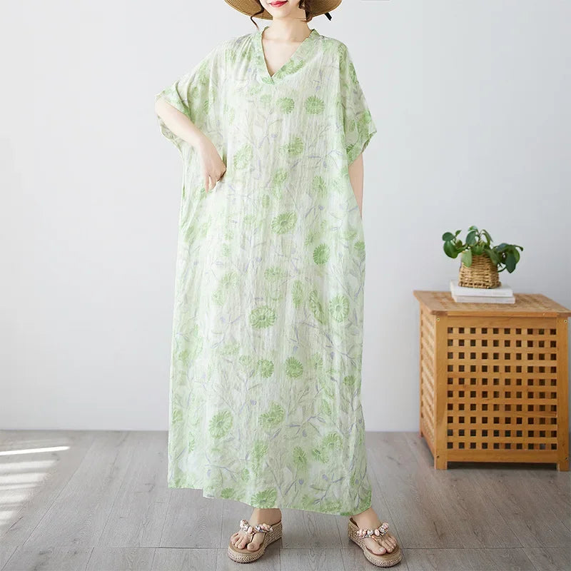 Bohemian Summer Maxi Dress – Vintage Loose Beach Streetwear - Evallys.com