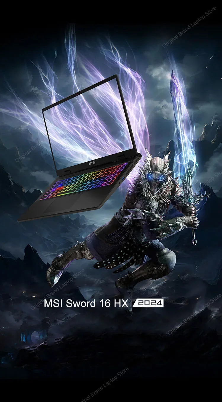 2024 MSI Sword 16 HX Laptop 16 Inch 2.5K QHD 240Hz IPS Screen Notebook i7-14700HX 16GB 1TB SSD RTX4070 Gaming Netbook Computer - Evallys.com