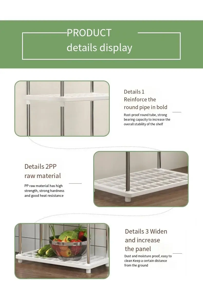 Four-Layer Multi-Functional Storage Rack Bathroom Living Room Organizing Rack Kitchen Bedroom Shelf Plastic Floor-Standing Storage Rack Bathroom Storage Storage Rack