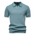 AIOPESON Men's Summer Breathable Polo Shirt Short Sleeve Solid Color Casual Polo Shirts for Men Lightweight Stretch Polo ﻿ - Evallys.com