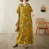 Vintage Cotton Summer Maxi Dress – Harajuku Floral Beachwear - Evallys.com