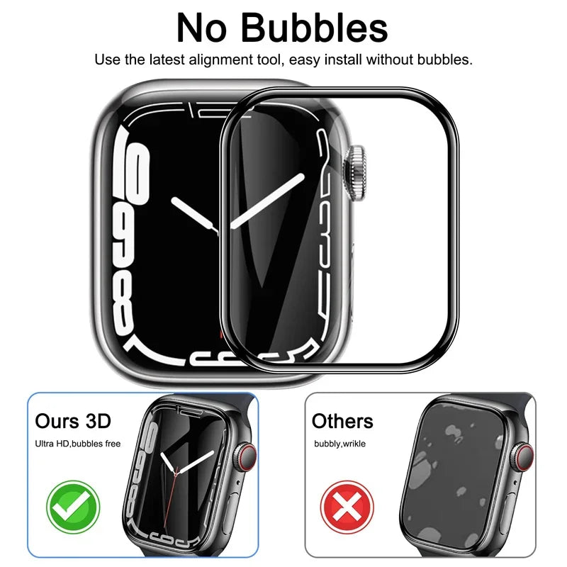 3D Film Screen Protector For Apple Watch ultra 49mm Serie 7/8 41mm 45mm 42/38mm (Not Tempered Glass) iwatch 6 5 4 3 Se 40mm 44mm - Evallys.com